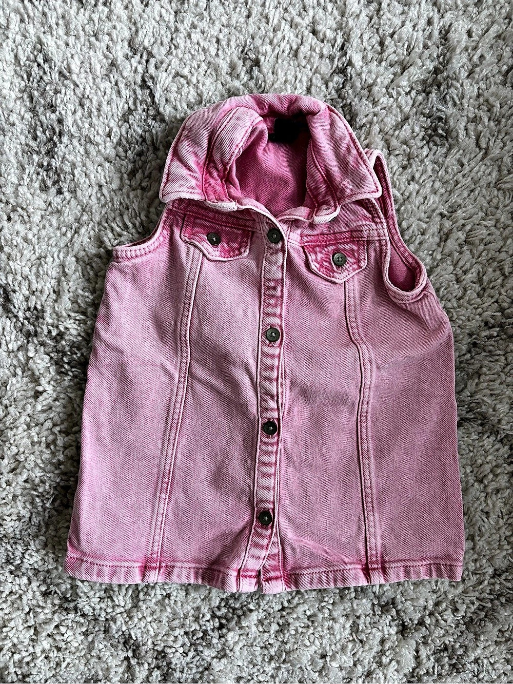 Baby Gap Girls Pink Denim Button-Front Dress – 6–12M